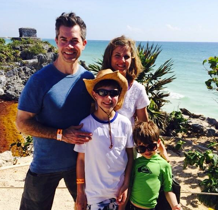Natalie Morales and Joe Rhodes with their children
