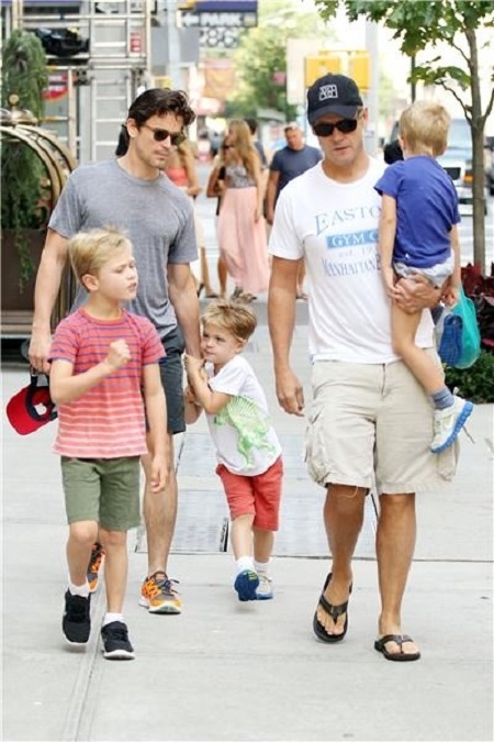 Simon Halls, Matt Bomer with their children