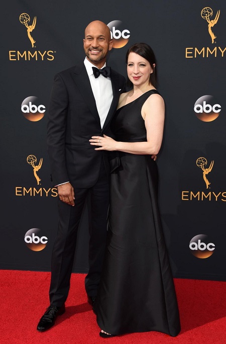 Keegan-Michael Key and Elisa Pugliese in an Emmy Awards