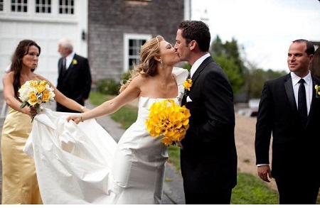 Rachel Platten and Kevin Lazan on their wedding day