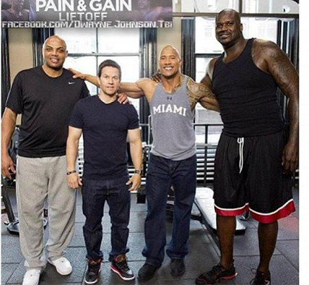 Shaq with The Rock and other