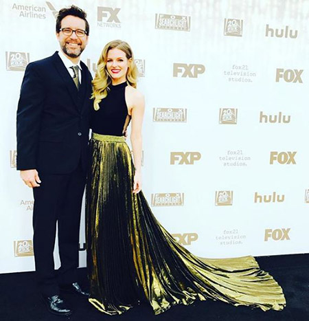 Chelsey Crisp and Rhett Reese at Golden Globe 2017