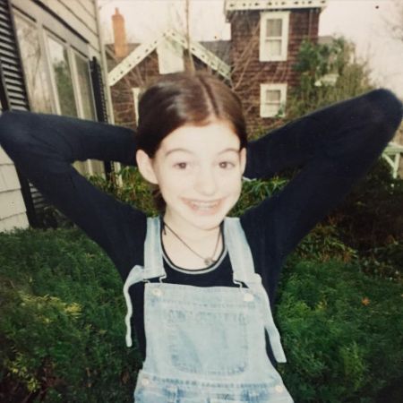 Anne Hathaway during childhood