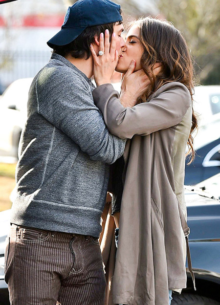 Then boyfriend and girlfriend: Nikki Reed and Ian Somerhandler sharing their kisses
