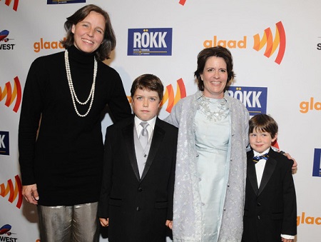 Kara Swisher and Megan Smith with their children