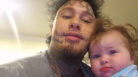Stitches with his son