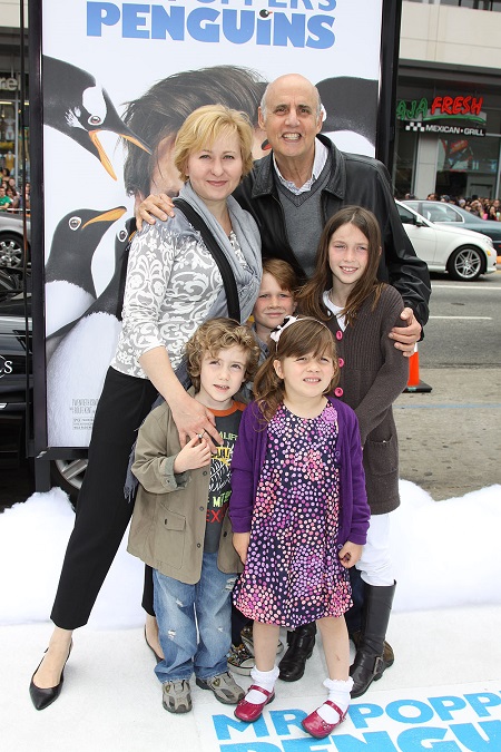 Jeffrey Tambor and Kasia Ostlun with their children