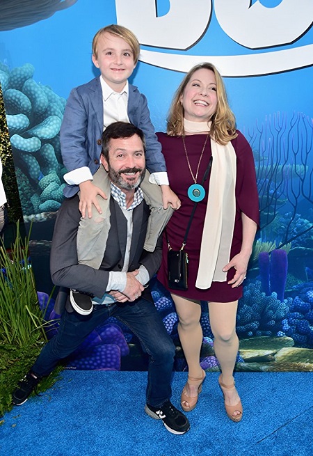 Jenny Robertson with her husband and son