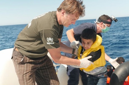 David Morrissey rescued terrified refugees from flimsy dinghy