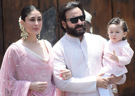 Saif Ali Khan with his wife Kareena Kapoor Khan and son Taimur Ali Khan