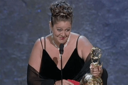 Camryn Manheim accepting an Emmy award