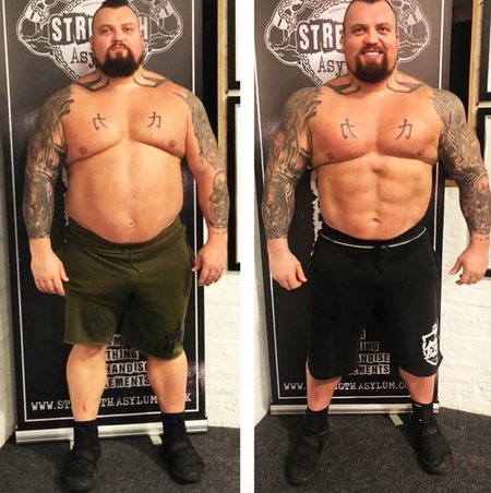 eddie diet carbs strongman astounding slimmed lawan atlit seminggu rutin 1kg beliau bertarung