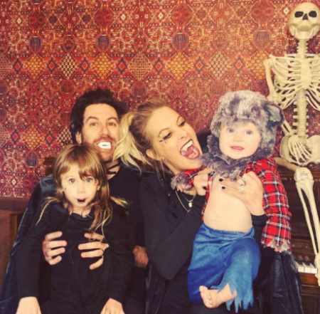 Samantha Schacher celebrates Halloween with two kids and her husband. 