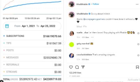 Bhad Bhabie shows Receipts making $52 Million from OnlyFans