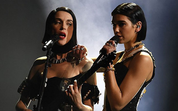 61st Grammys: New Rules Singer Dua Lipa Performs An Unusual Duet With St. Vincent 